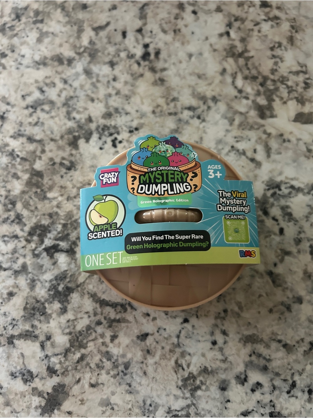 RMS Crazy Fun Squishy Mystery Dumpling Apple Scented Green Holographic